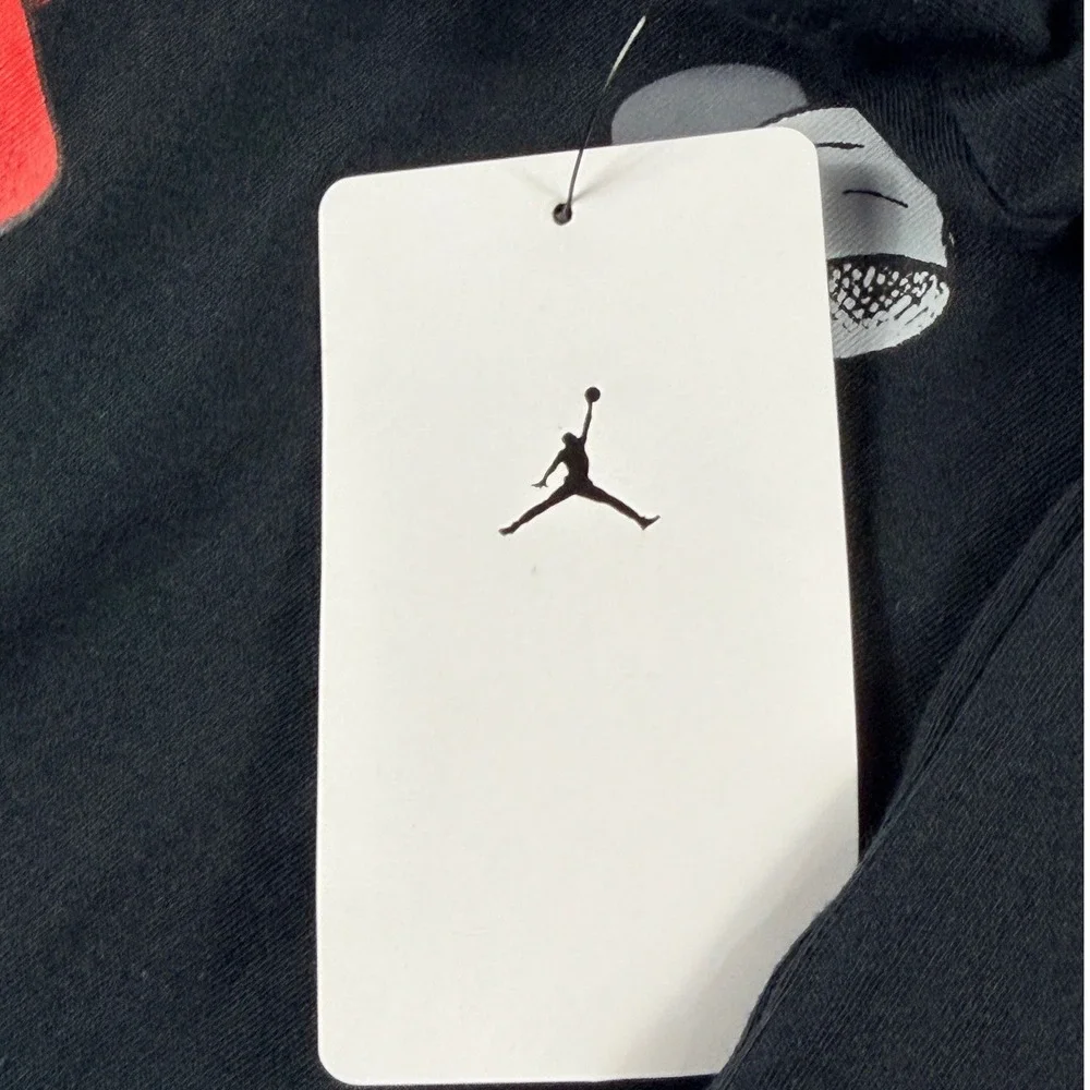 Jordan Graphic T-Shirt 95F159-023 Boys L Black Invisible Jersey NWT